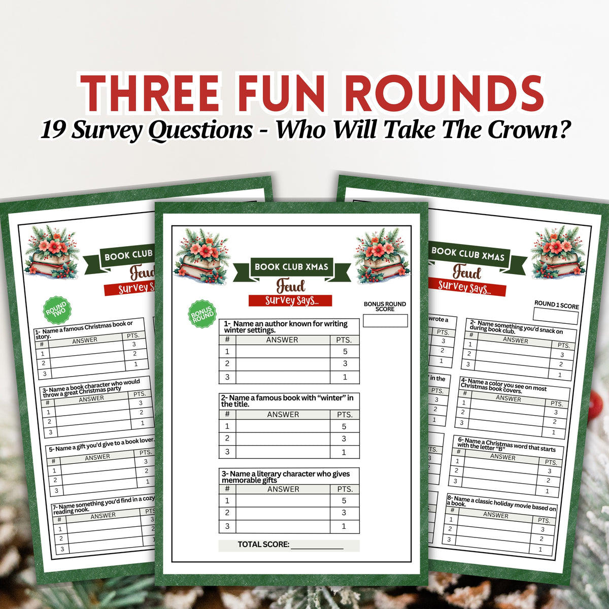 Book Club Christmas Feud (3 Rounds)