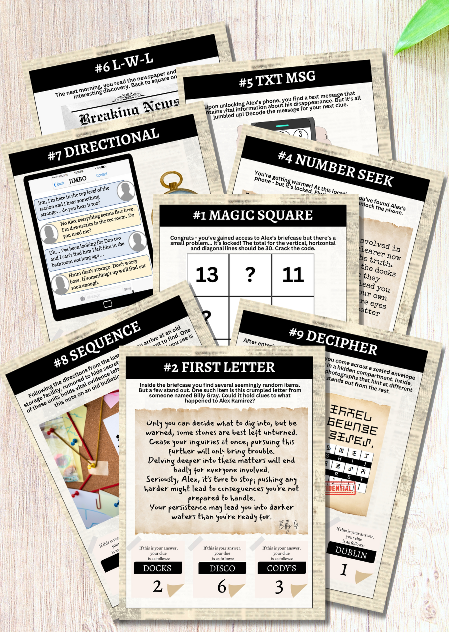 Cold Case Escape Room Mystery Game