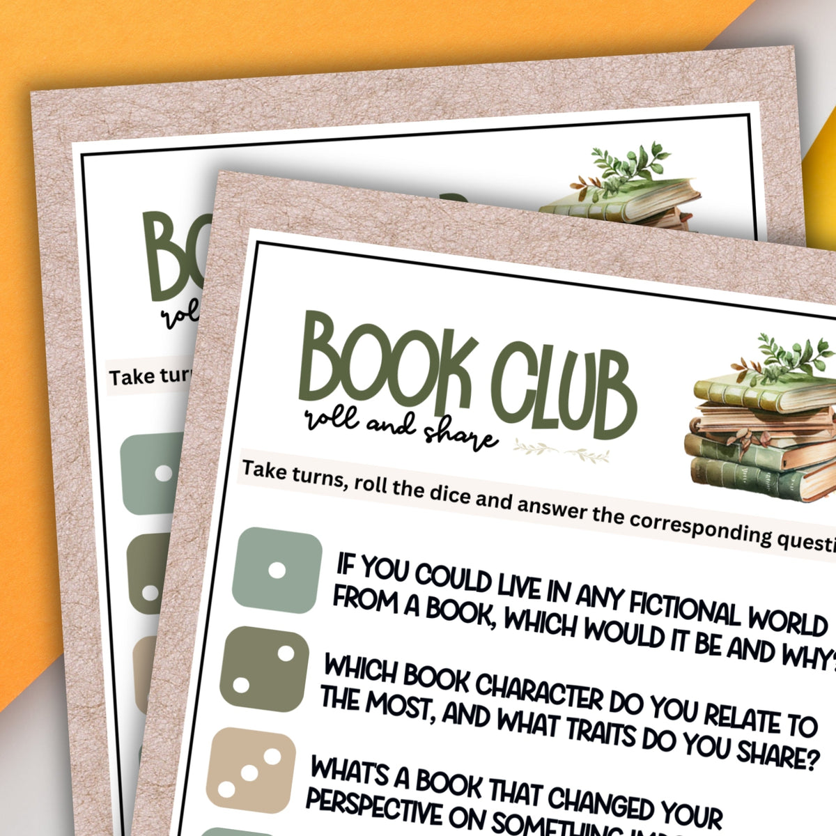 Book Club Roll & Share Dice Game