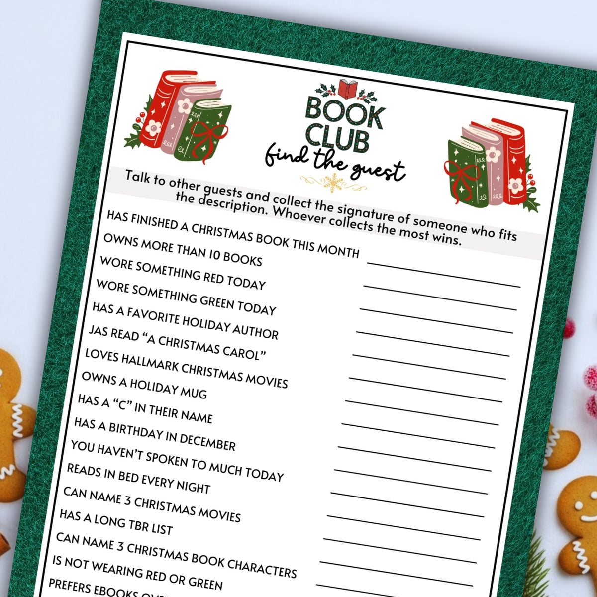 Book Club Christmas Find the Guest